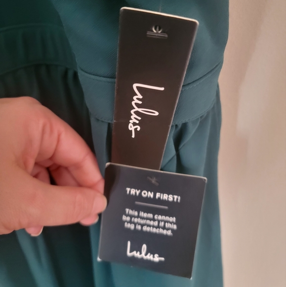 NWT Lulus Air of Romance Forest Green Maxi Dress Size Large - Picture 5 of 13
